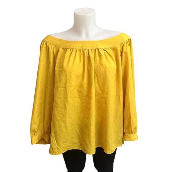 Anthropologie Maeve Marigold‎ Boho Boat Neck Lightweight Blouse Oversized Large - Picture 1 of 9